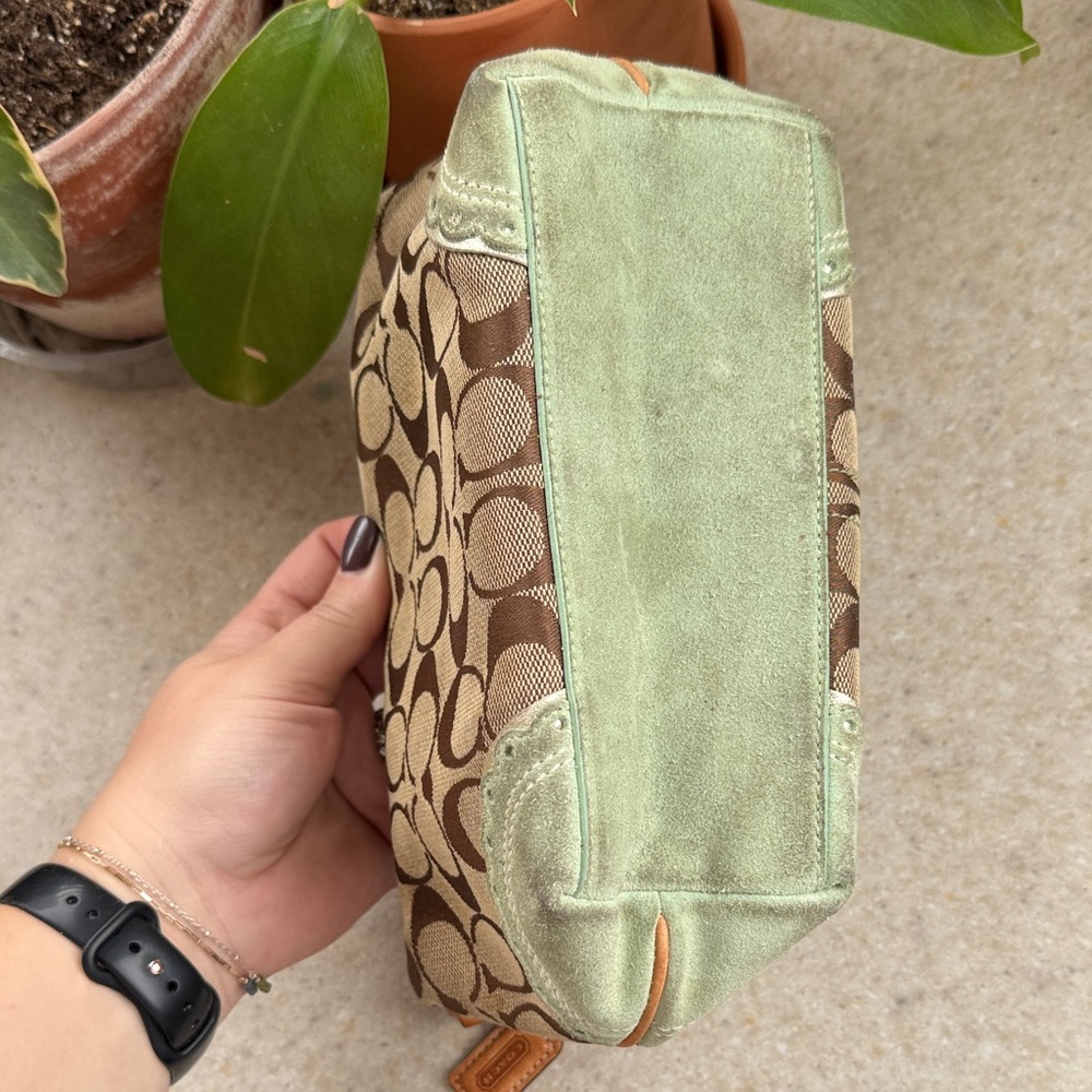 Vintage Coach Y2K with mint green suede - Picture 2 of 6